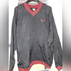 Mens XXL Vintage Nike V-Neck Windbreaker Pullover